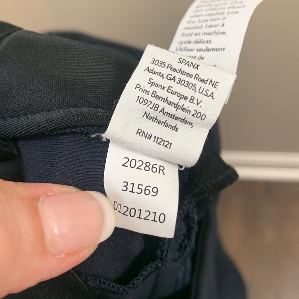 Spanx "The Perfect Pant Ankle Piped Skinny" Navy Blue - Picture 7 of 9